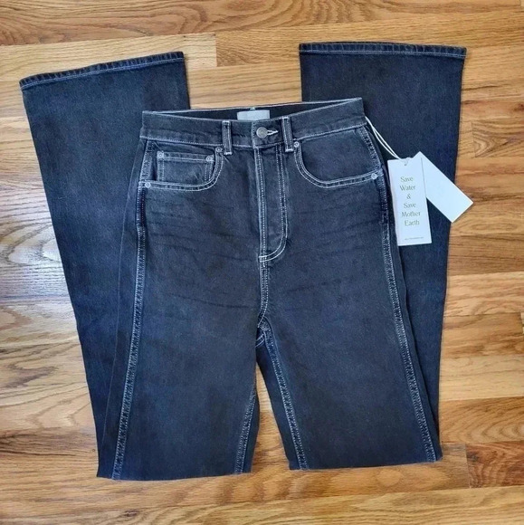 Boyish The Ricky High Rise Flare in Wonder Wall Peace Sign Jeans(26)NWT - Picture 5 of 14